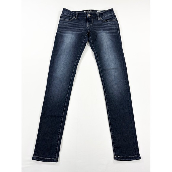 Buckle Denim - BKE Stella Low Rise Skinny Jeans 24L Stretch Cyber Y2K McBling Dark Wash Tall